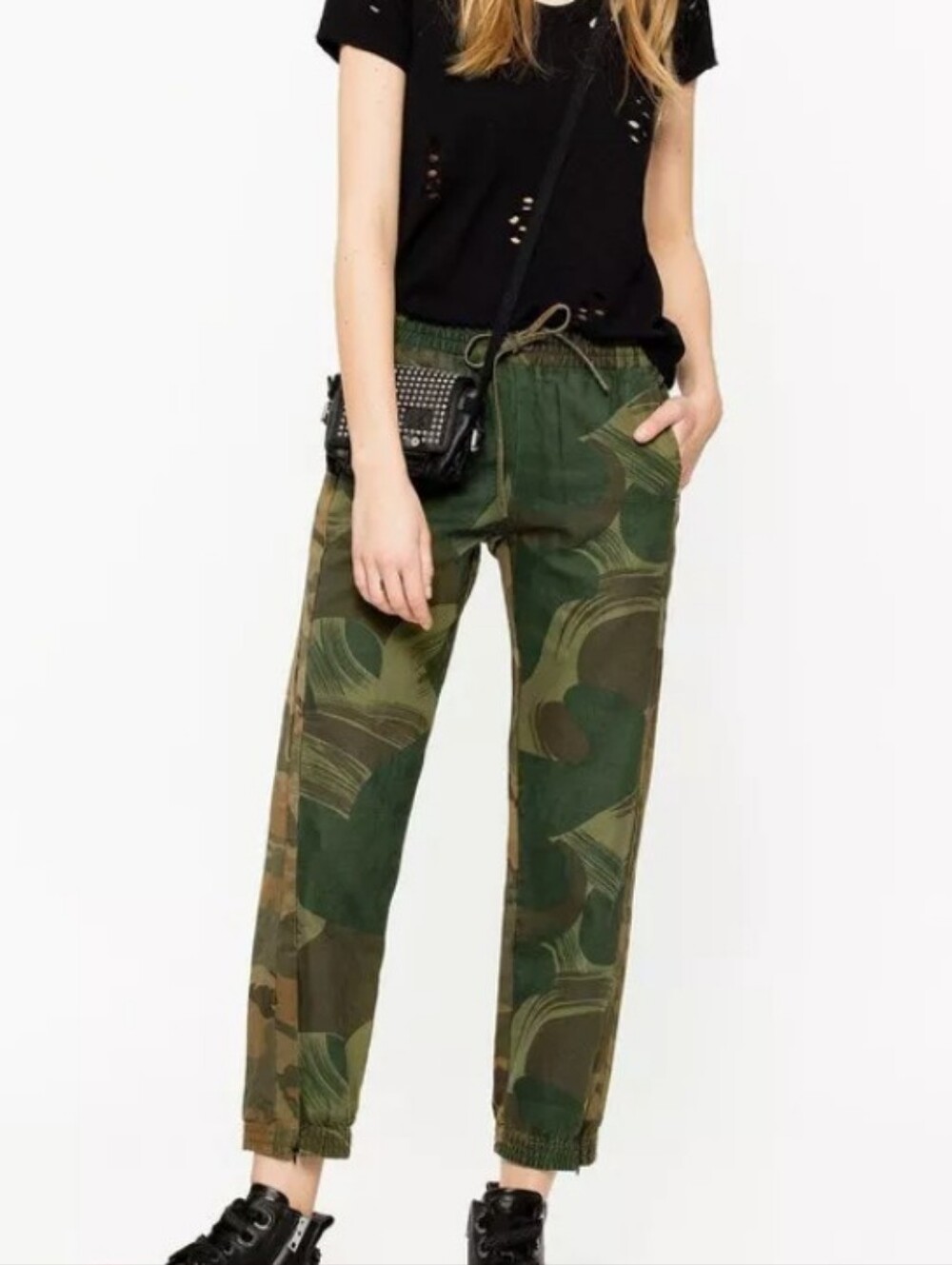 Zadig & Voltaire Parona Camo Jogger Pants in Khaki Size XS